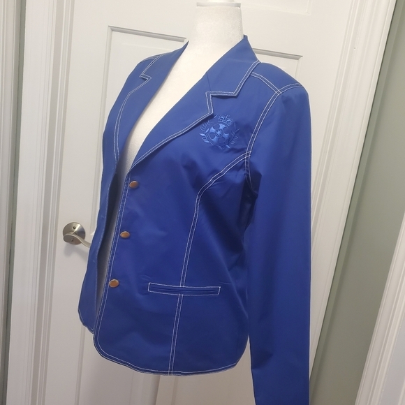 Koret Blue With White Stitching Lightweight Blazer Size Medium, Preppy - Picture 6 of 10